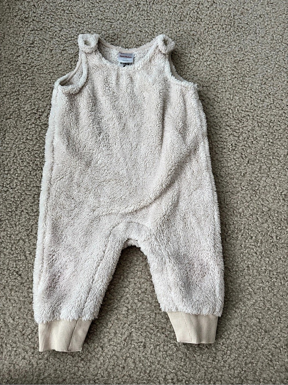 Hanna Andersson Baby Marshmallow Fleece Romper Cream 6-12 Months